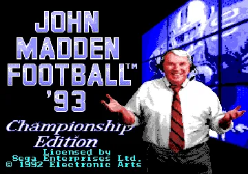 John Madden Football - Championship Edition (USA) screen shot title